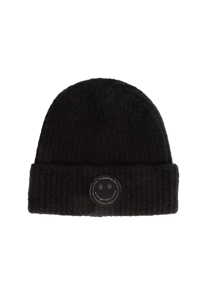 ABB53 - Stone Smiley Patch Beanie