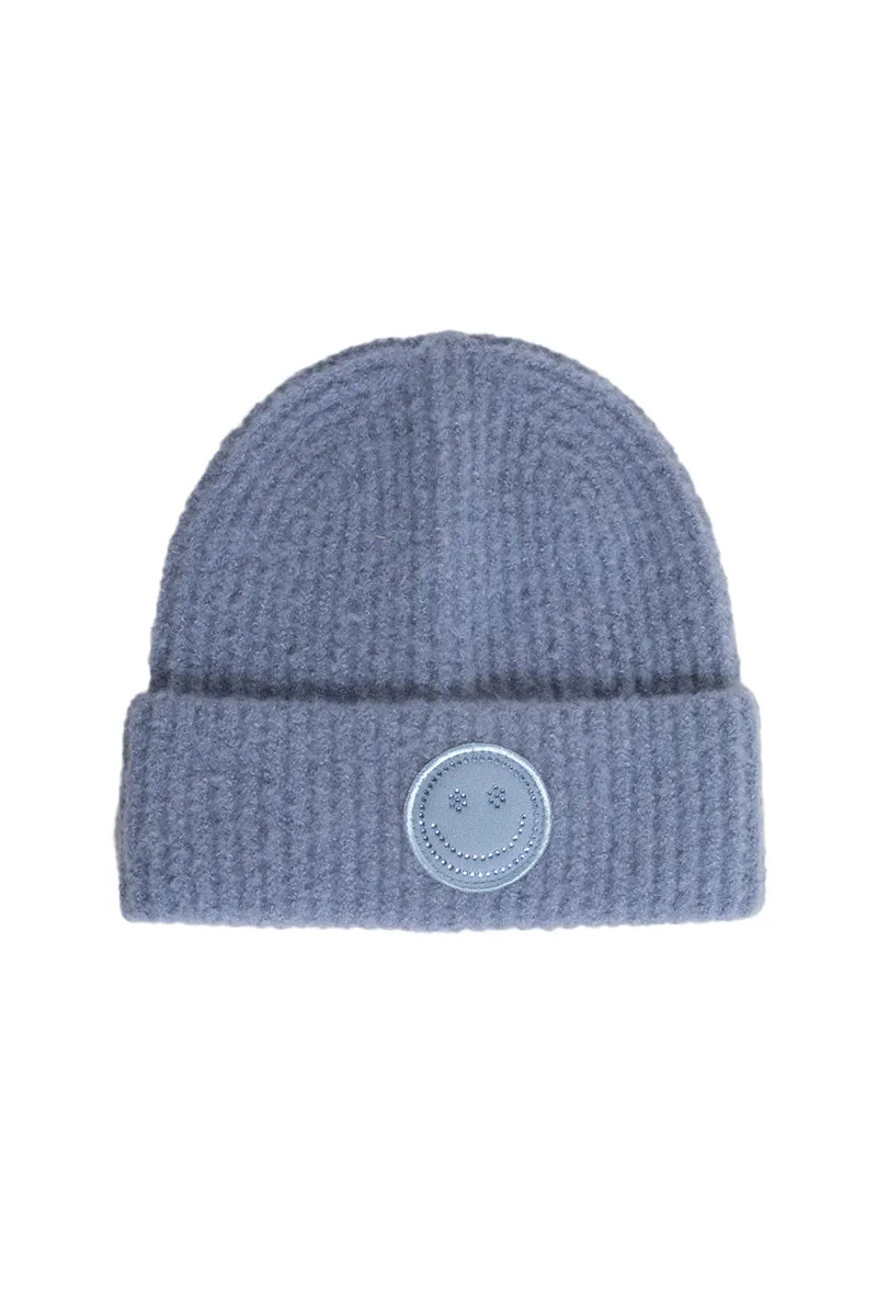 ABB53 - Stone Smiley Patch Beanie