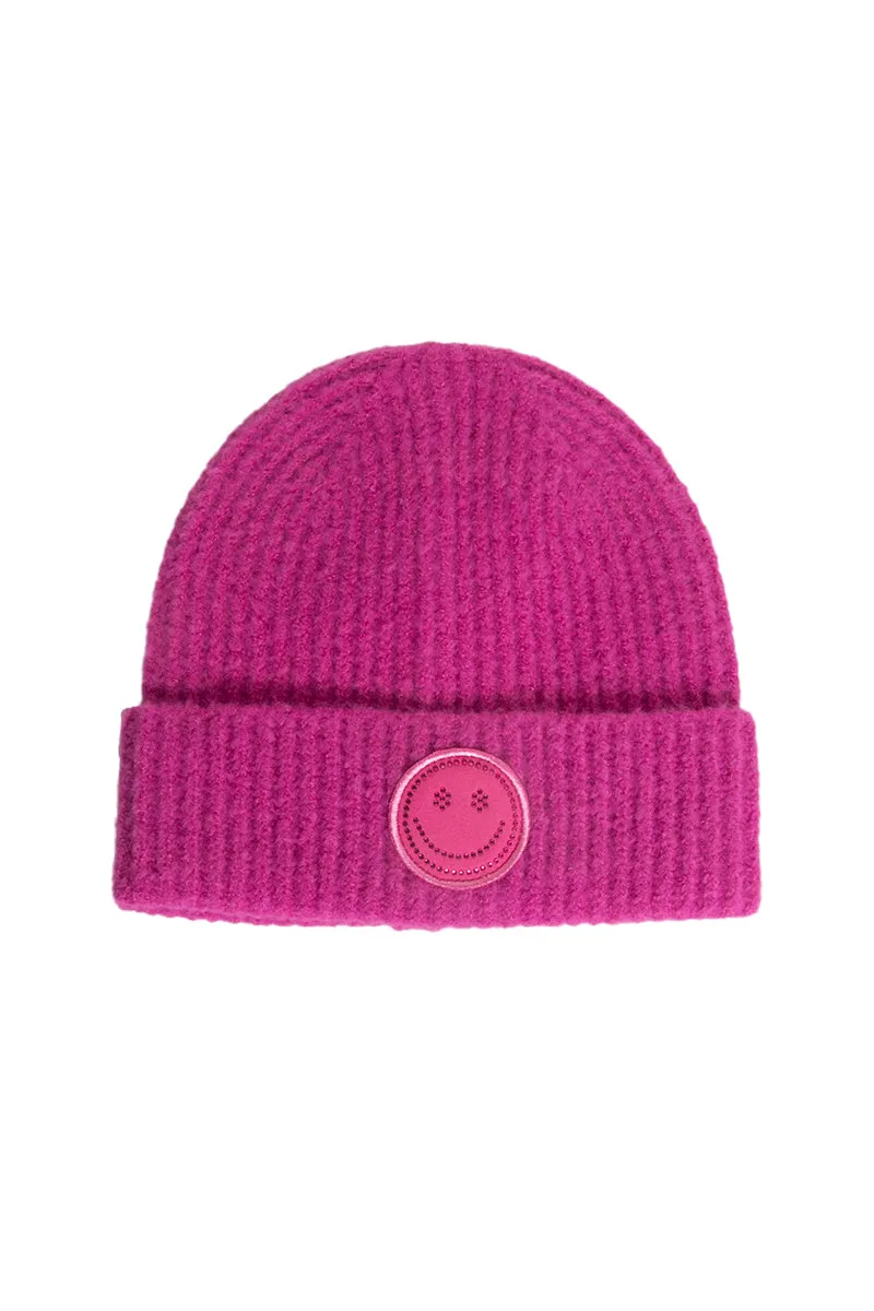ABB53 - Stone Smiley Patch Beanie