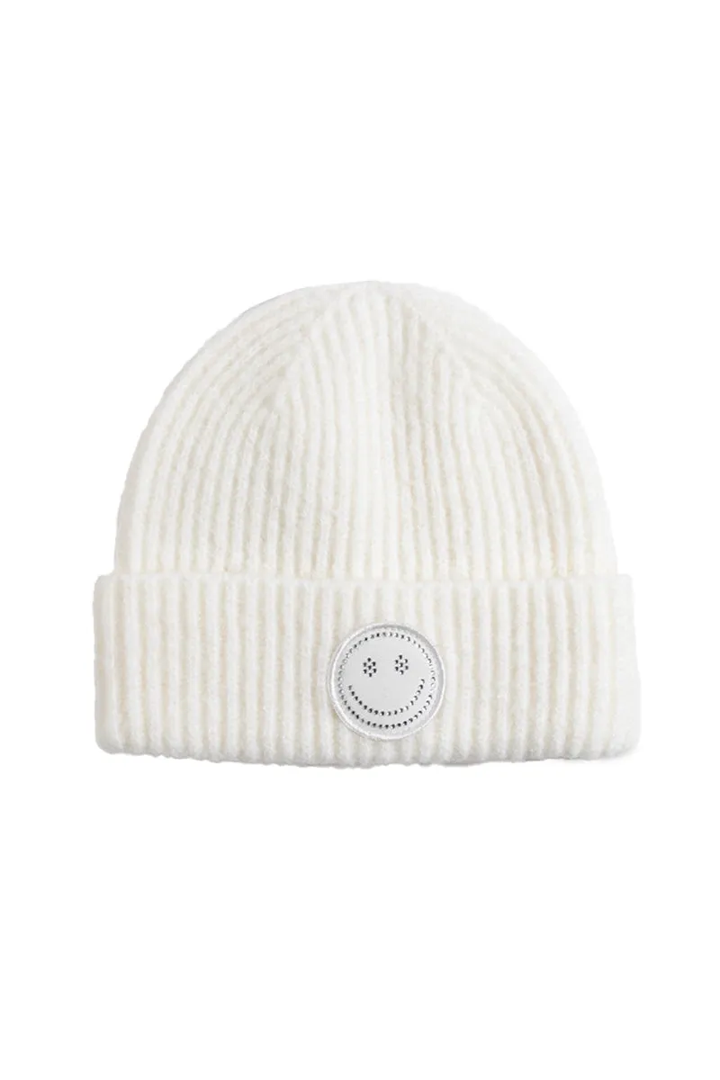 ABB53 - Stone Smiley Patch Beanie