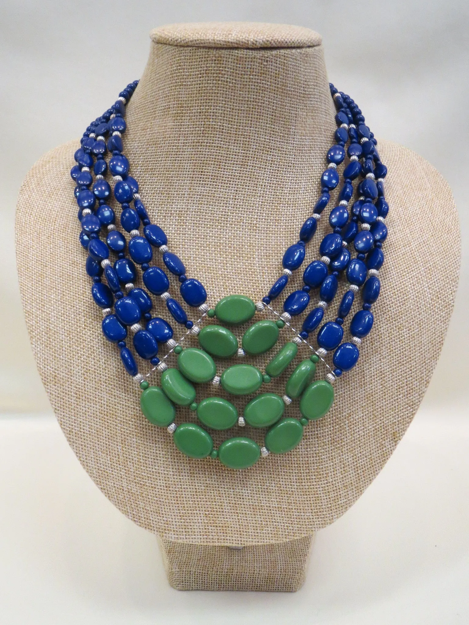 ADO | 5 Layer Green & Blue Beaded Necklace