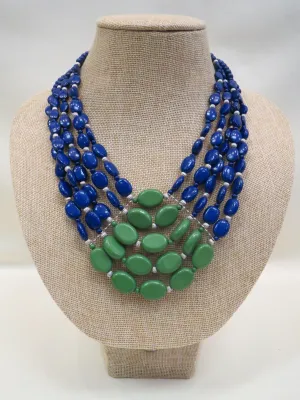 ADO | 5 Layer Green & Blue Beaded Necklace