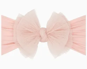 Baby Blin Tulle FAB Soft Nylon Headband with Tulle Bow - Rose Quartz