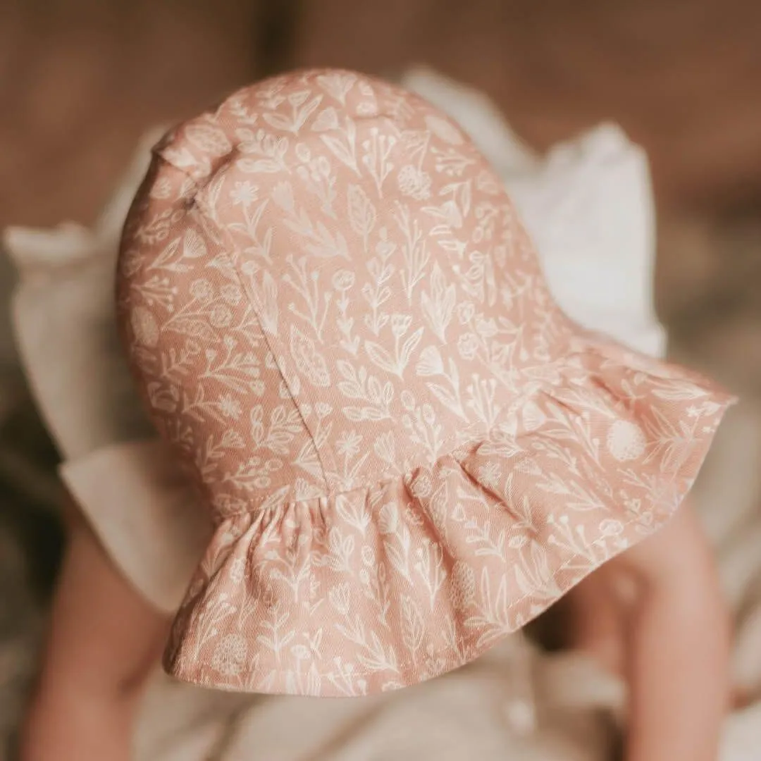 Bedhead Heritage Reversible Ruffle Bonnet Hat-Freya/Flax M