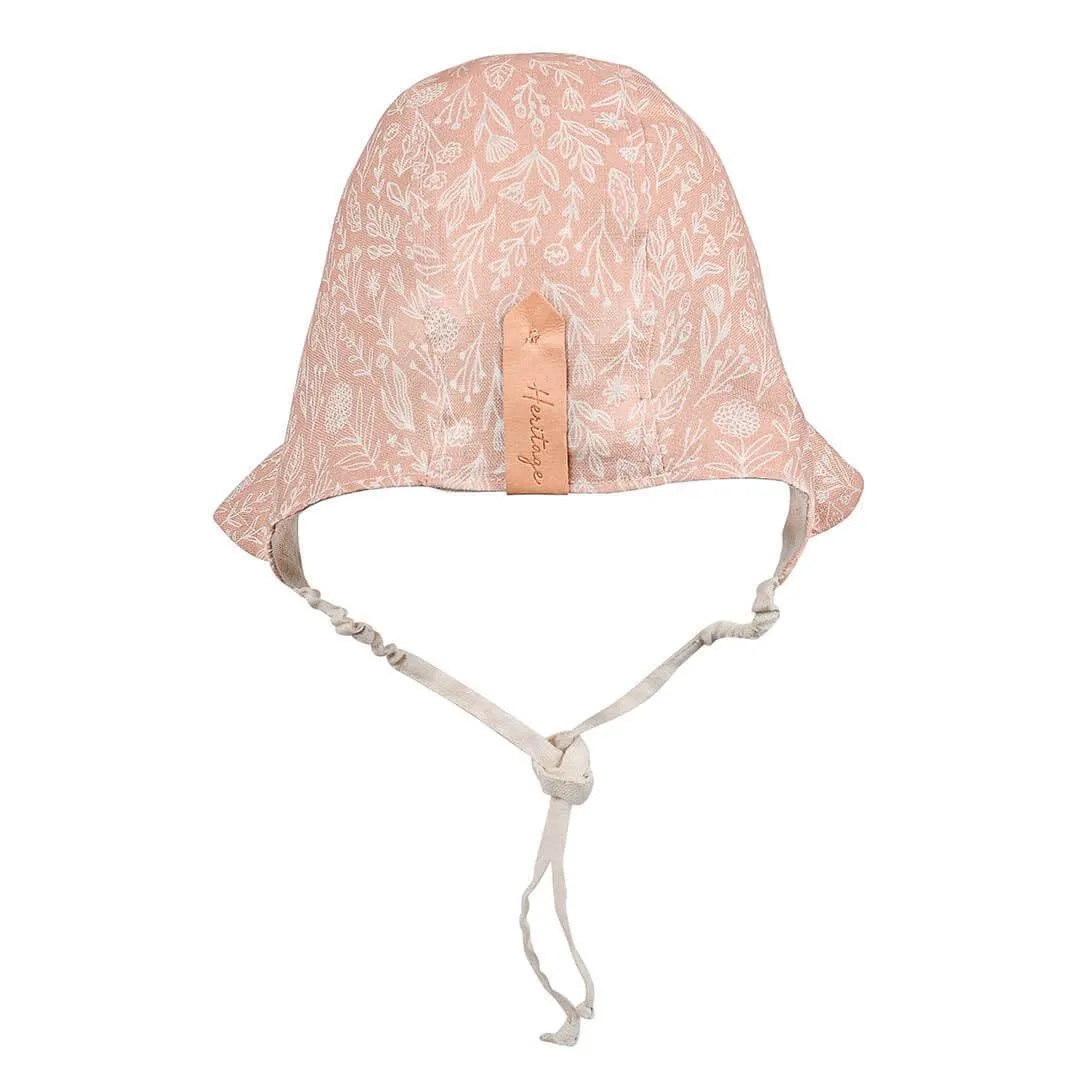Bedhead Heritage Reversible Ruffle Bonnet Hat-Freya/Flax M