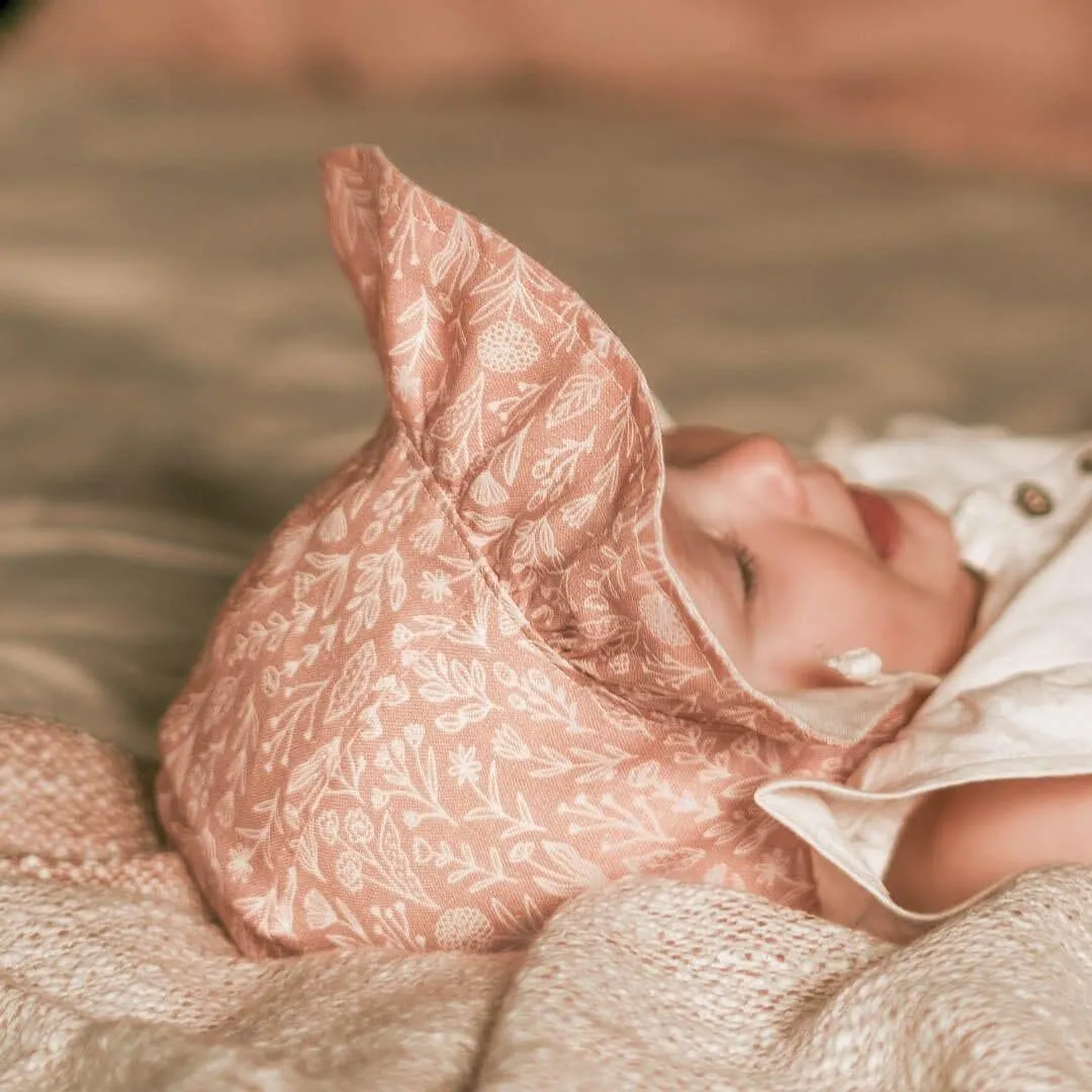 Bedhead Heritage Reversible Ruffle Bonnet Hat-Freya/Flax M