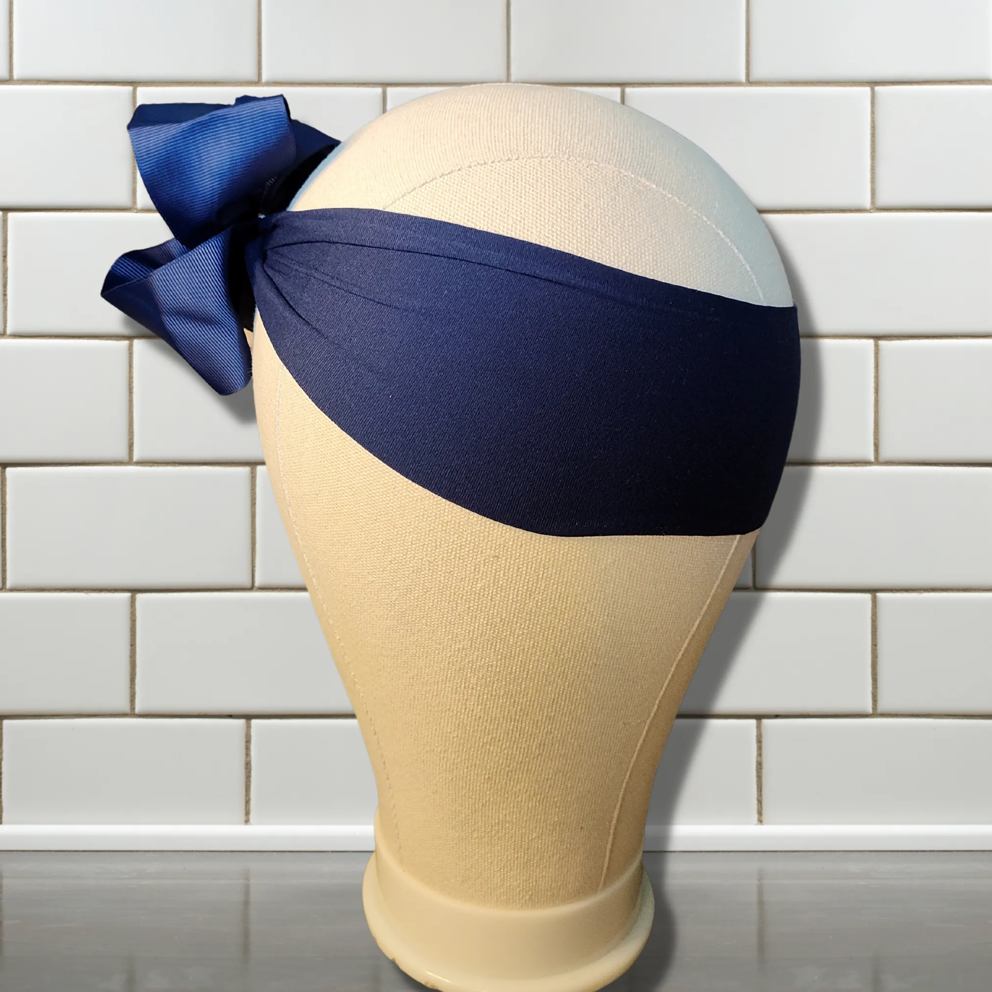 Blue Turban Bow Headband