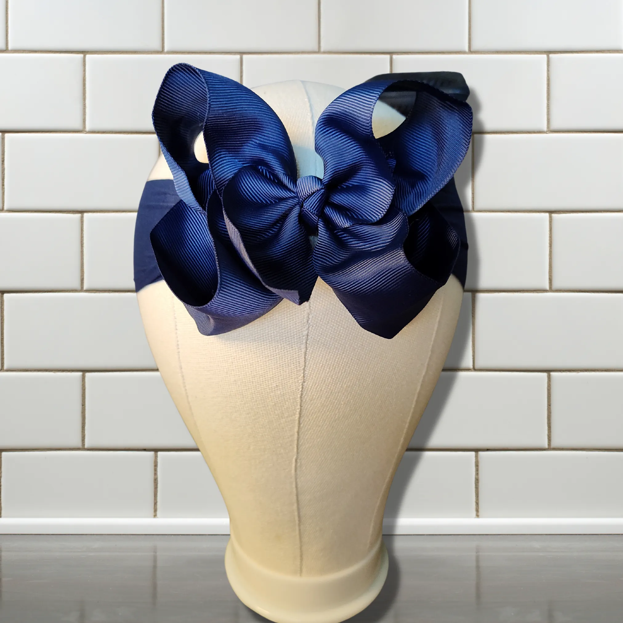 Blue Turban Bow Headband