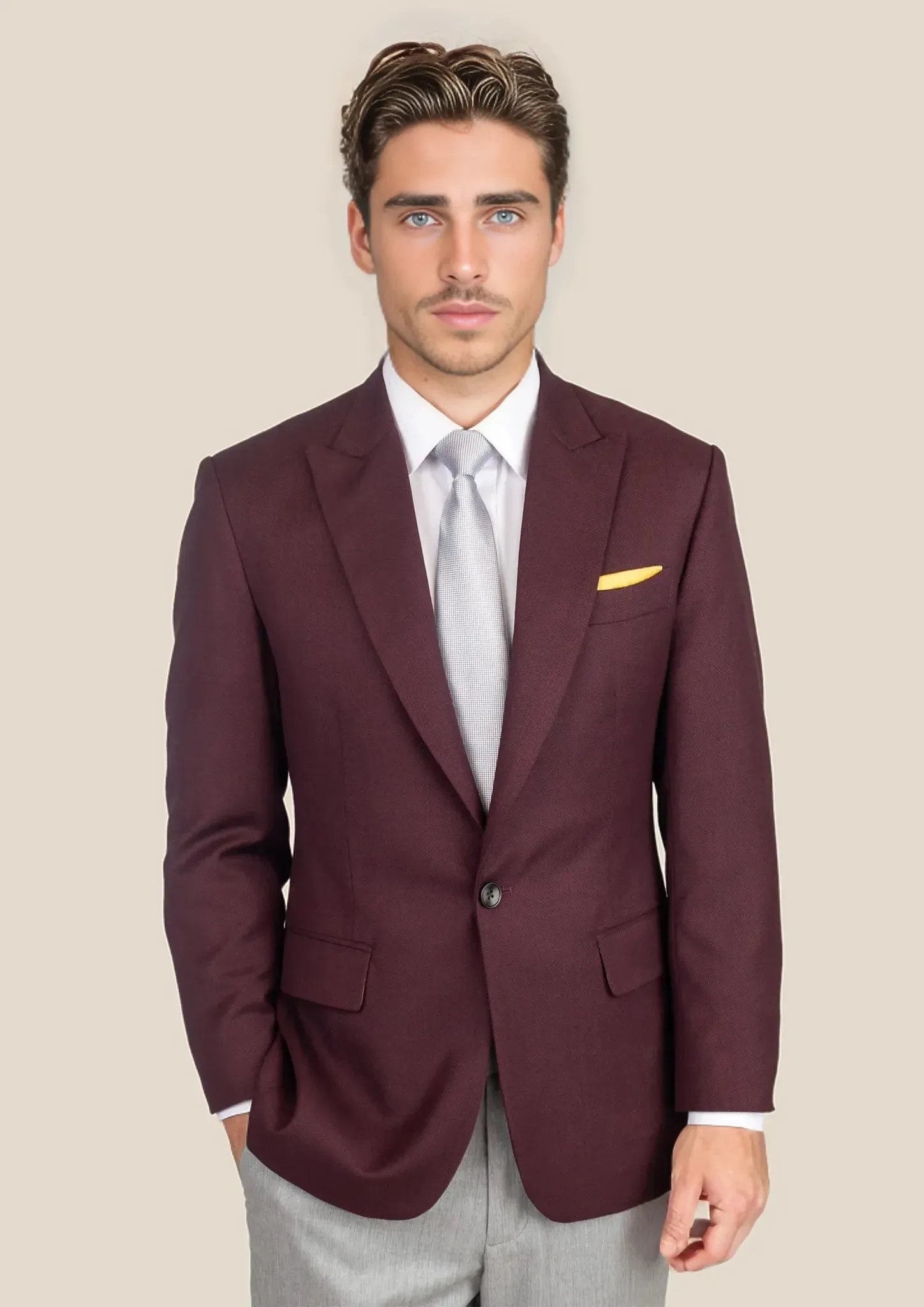 Bowery Deep Burgundy Birdseye Jacket