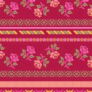 Bright Floral Stripes Magenta Green 46912 Wallpaper