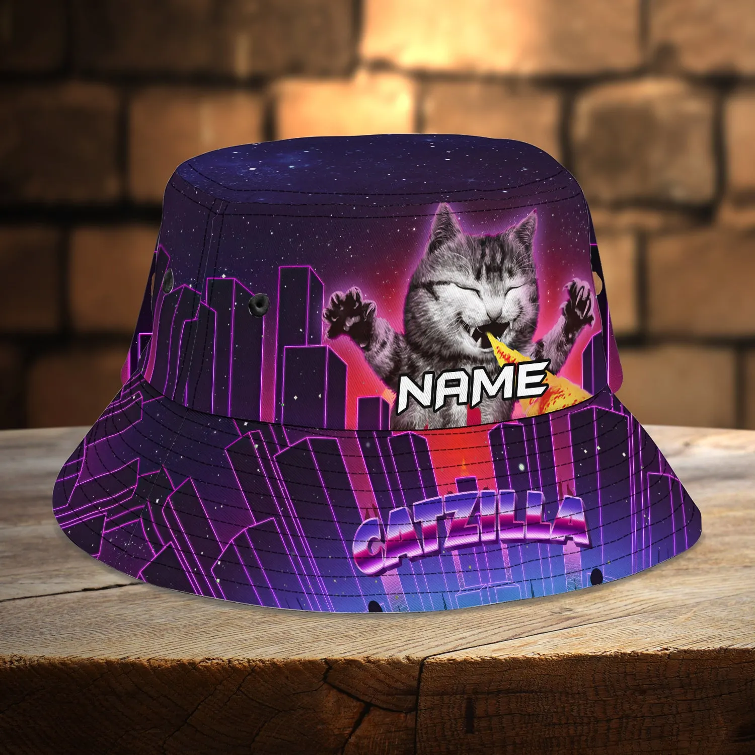 Catzilla-Custom Bucket Hat - Loop - T2k-189