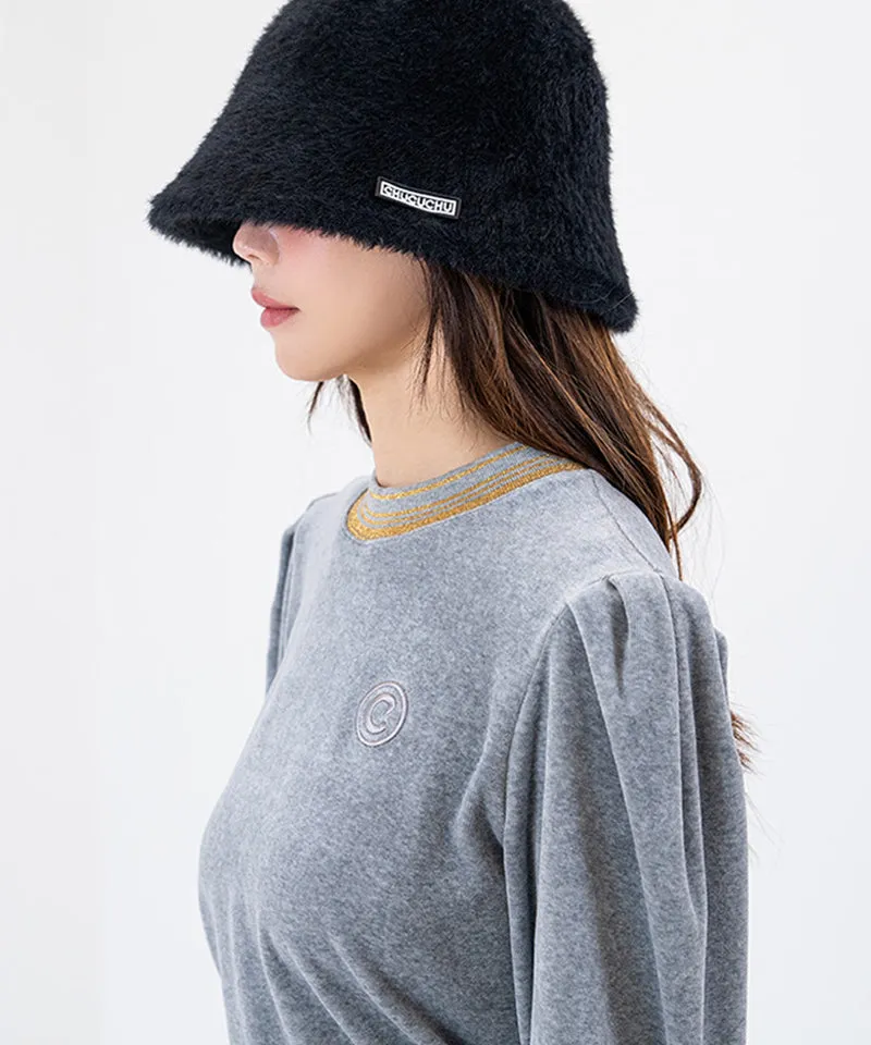 CHUCUCHU Angora Bucket Hat - Black