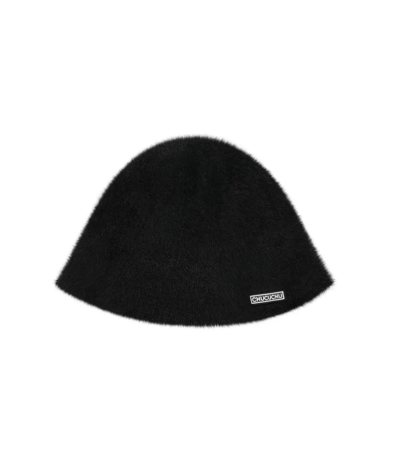 CHUCUCHU Angora Bucket Hat - Black