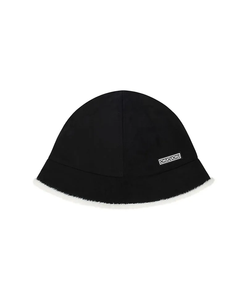 CHUCUCHU Suede Bucket Hat - Black