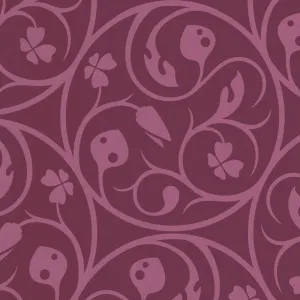 Clover Leaves Scroll Purple 255044 Wallpaper