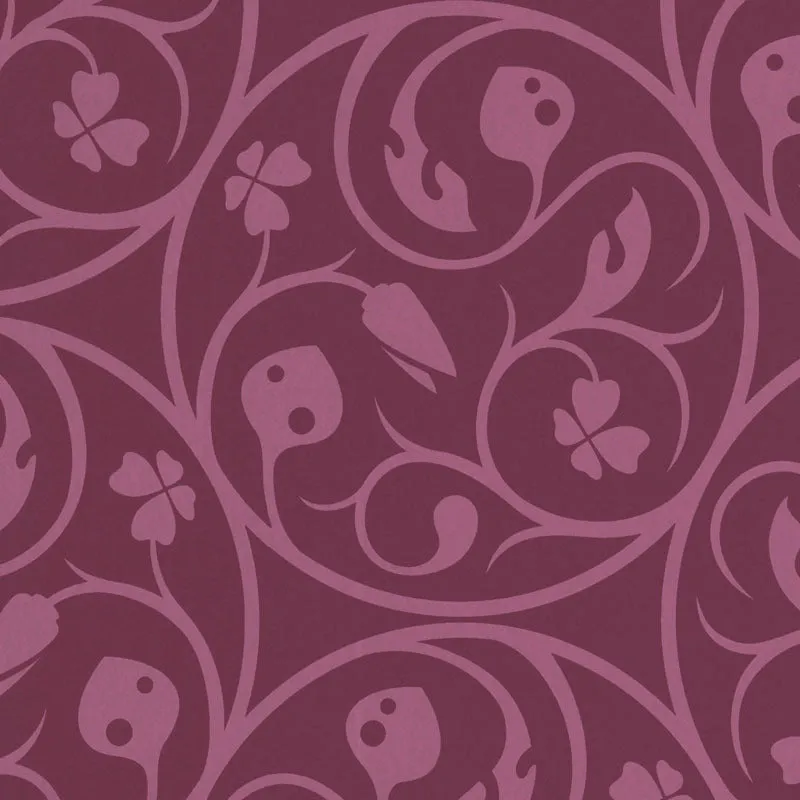 Clover Leaves Scroll Purple 255044 Wallpaper