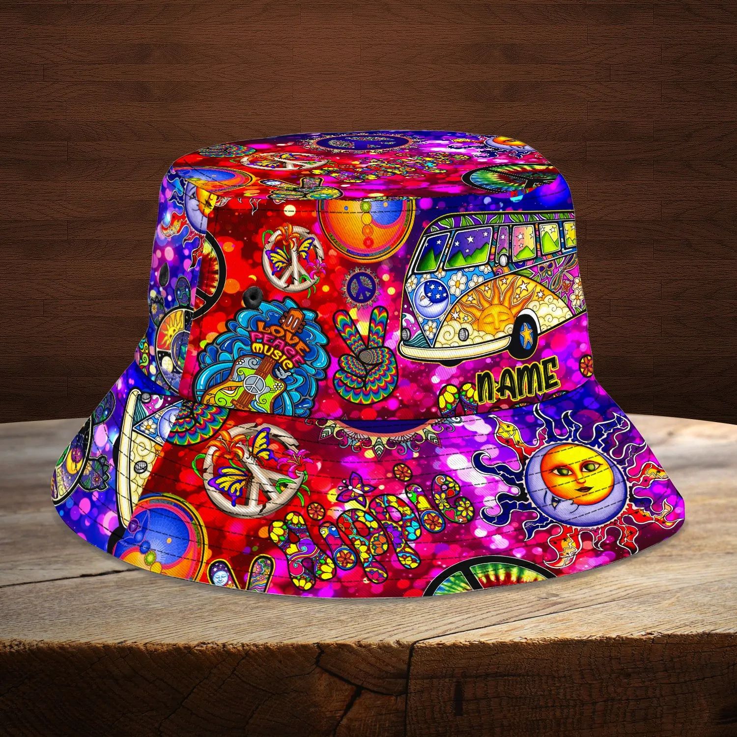 Custom Bucket Hat - Hippie Car 2 - 506