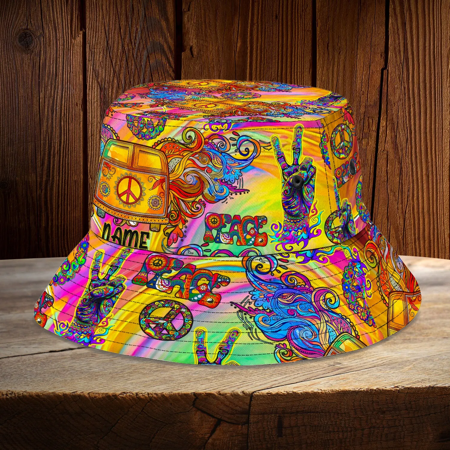 Custom Bucket Hat - Hippie Car - 473