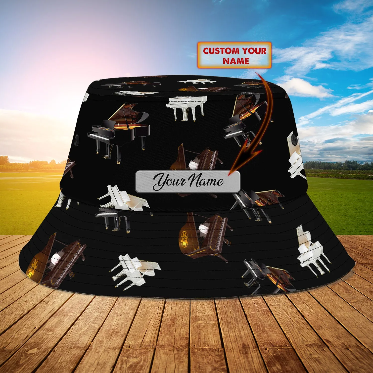 Custom Bucket Hat - Piano - 659