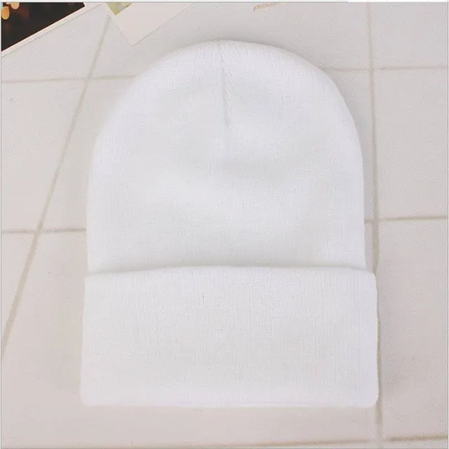 Custom Logo Embroidery skullies hat Solid Color Unisex-Adult