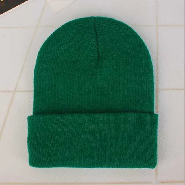 Custom Logo Embroidery skullies hat Solid Color Unisex-Adult