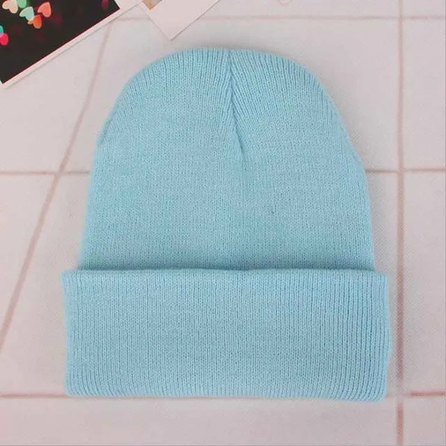 Custom Logo Embroidery skullies hat Solid Color Unisex-Adult
