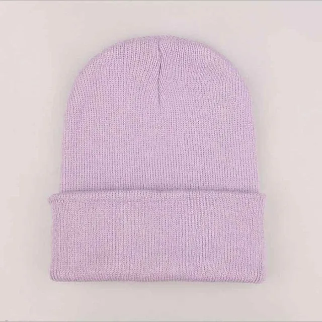Custom Logo Embroidery skullies hat Solid Color Unisex-Adult