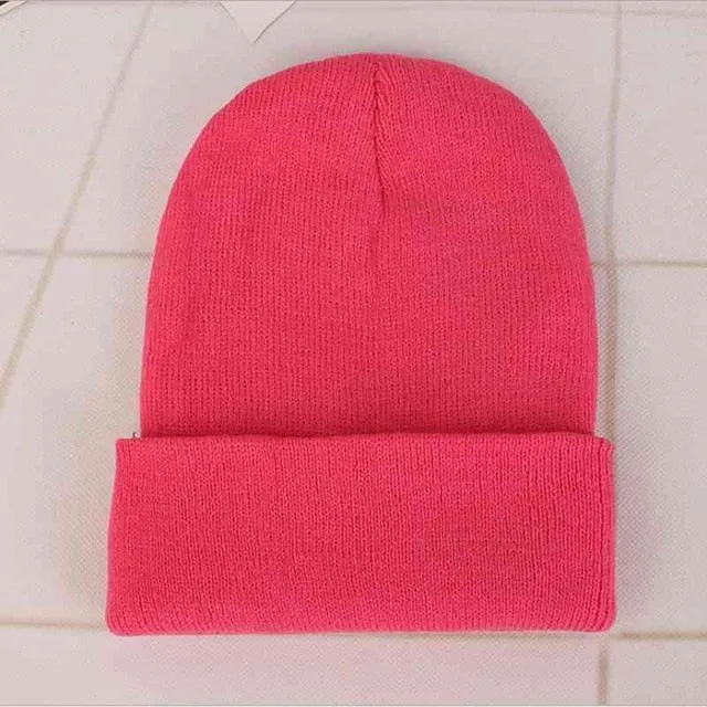 Custom Logo Embroidery skullies hat Solid Color Unisex-Adult