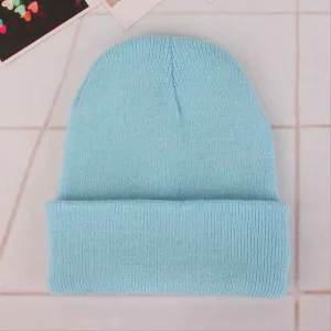 Custom Logo Embroidery skullies hat Solid Color Unisex-Adult