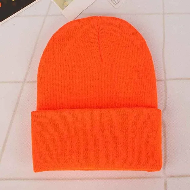 Custom Logo Embroidery skullies hat Solid Color Unisex-Adult