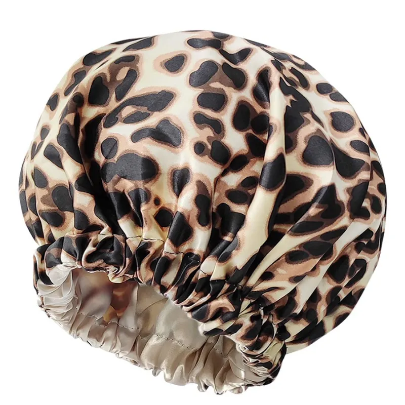 Dot Design Silky Satin Bonnet Design Sleep Cap