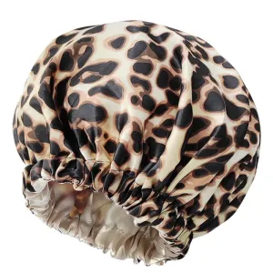 Dot Design Silky Satin Bonnet Design Sleep Cap