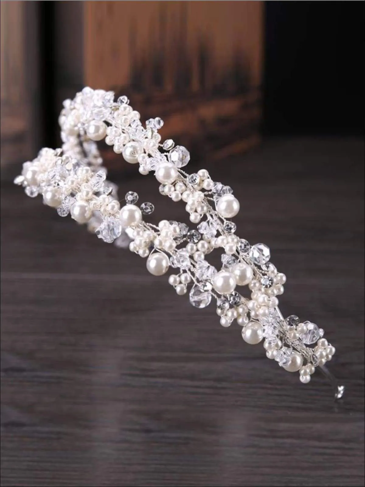 Double Layer Pearl and Crystal Beaded Headband