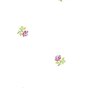 Early Roses Pink Green 46900 Wallpaper