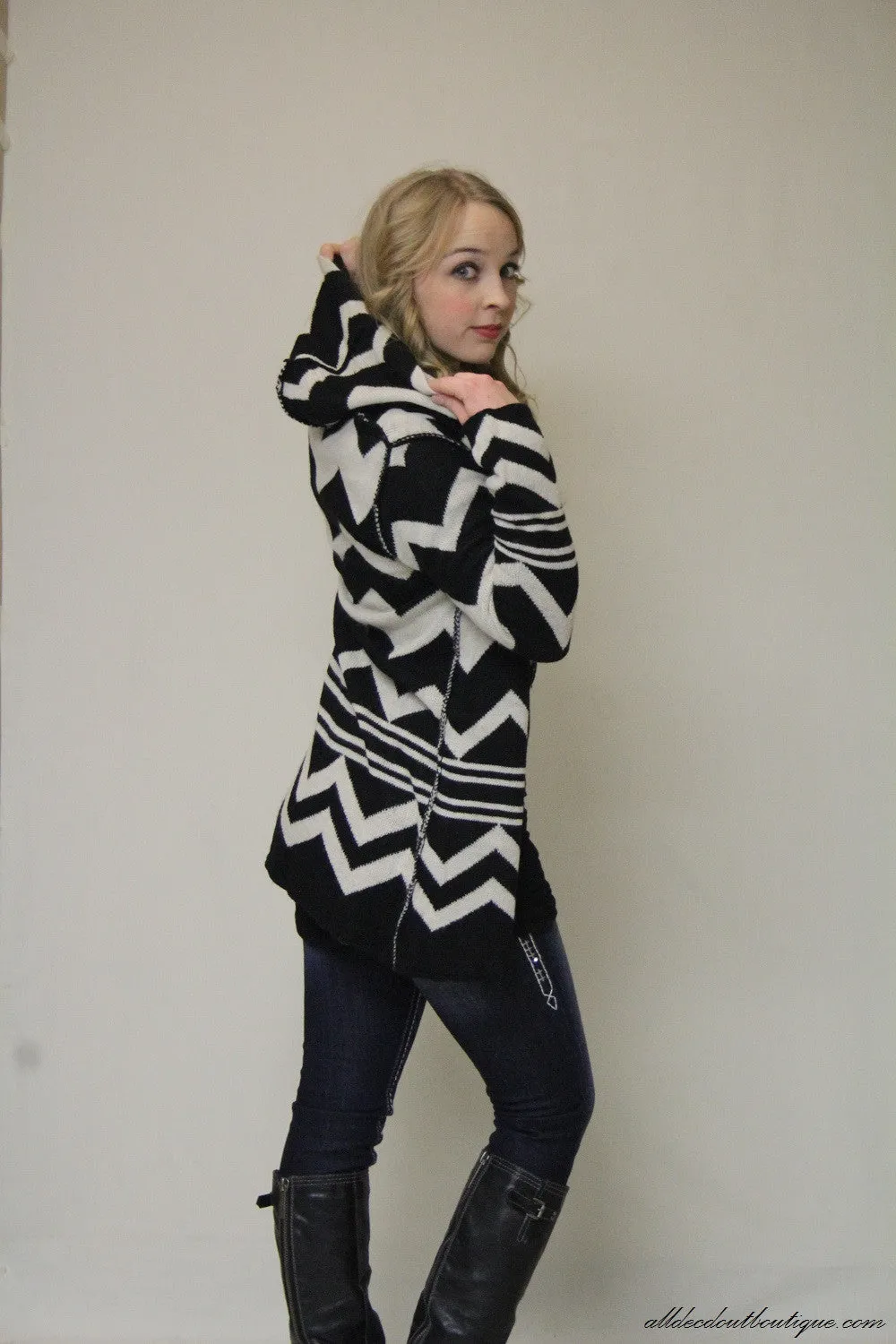 Elan | Chevron Sweater Cardigan