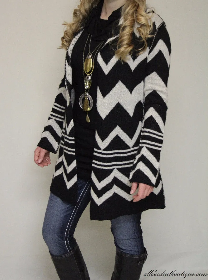 Elan | Chevron Sweater Cardigan
