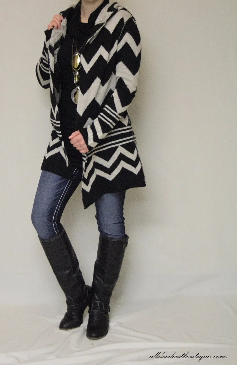 Elan | Chevron Sweater Cardigan