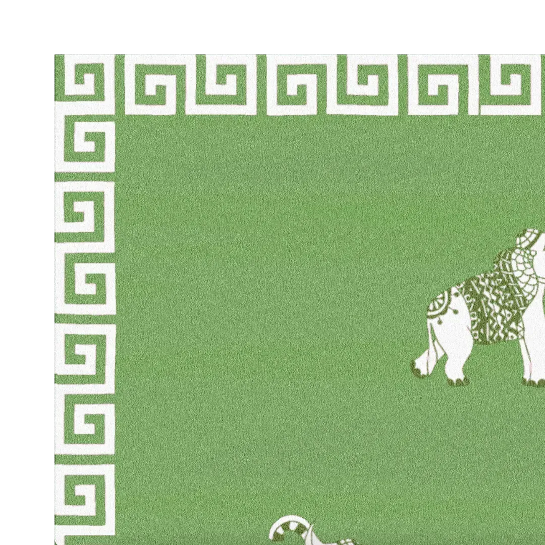 Elephants in the Terrace Hand Tufted Rug