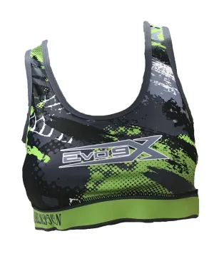 Evo9x Full dye Sublimated Racerback Sports Bra Gray/Neon