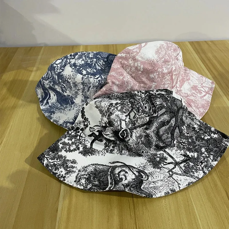 Fashion Jungle Print Street Fisherman Hat