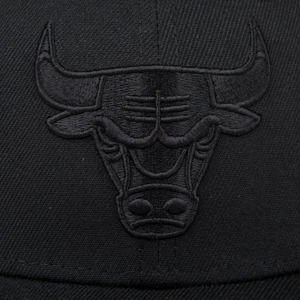 FexPro Men's NBA 3D All Black Embroidery Curved Cap - Bulls