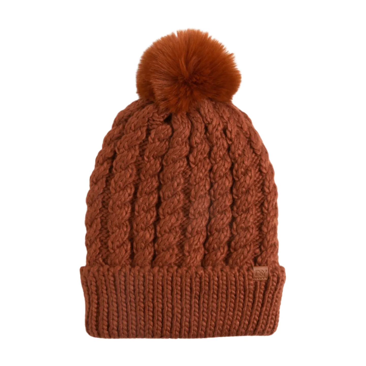 FSBB3041 - Braided Knit beanie with sherpa lining and Faux pom