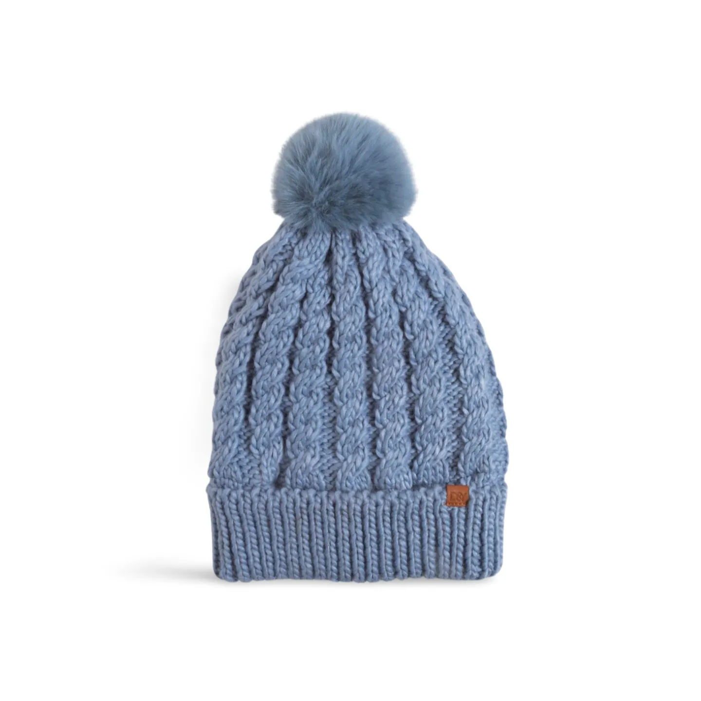 FSBB3041 - Braided Knit beanie with sherpa lining and Faux pom