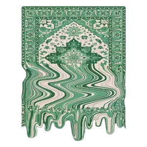 Green Melting Traditional Persian Hand Tufted Wool Rug