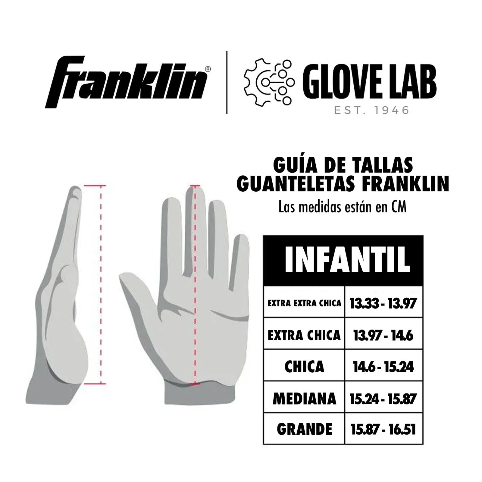 Guanteletas Beisbol Franklin Classic X Blanco Azul NIÑA