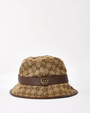 Gucci Beige/Brown GG Canvas Bucket Hat - M
