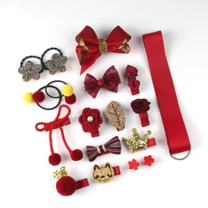 Hair Clip Set For Girls - Animals, Bows, Flowers, 18 pcs