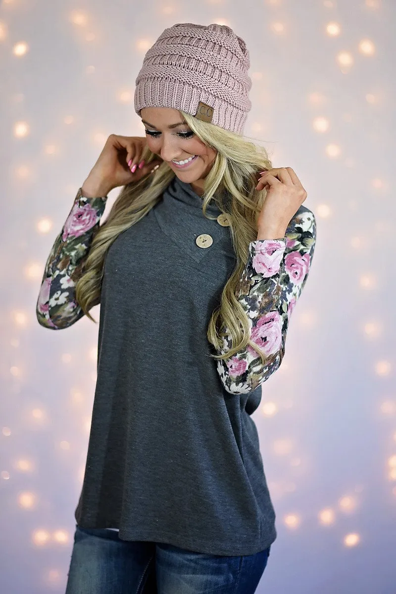In Bloom Top ~ Grey