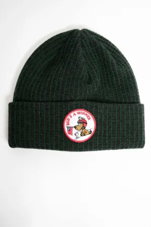 I.S.M. 'Reds A Winner' Green Cashmere Beanie