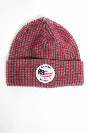 I.S.M. 'Silent Majority' Red Cashmere Beanie